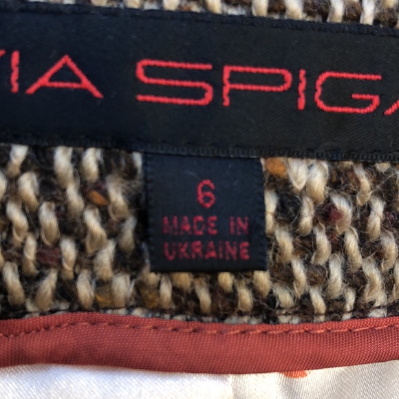 Via Spiga Wool blend Tweed Coat gorgeous lining. EUC. Made in Ukraine. - Picture 6 of 6